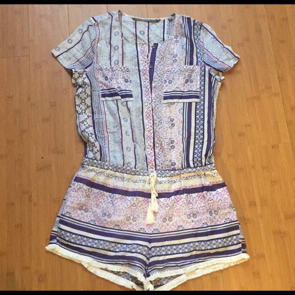 Cynthia Vincent romper SILK short sleeve